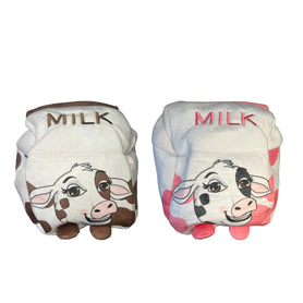 Stuffed Plush Cow Bundle of 2; Chocolate Milk & Strawberry Milk