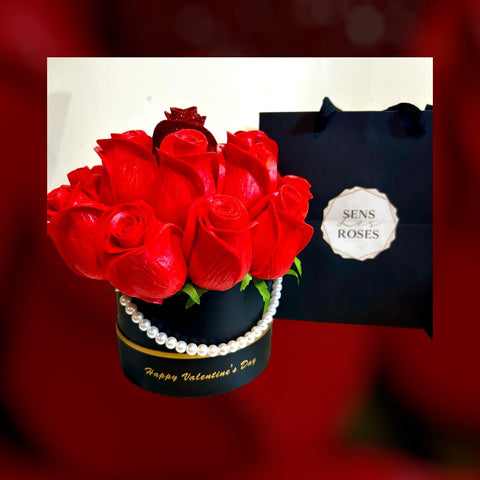 Harmony: Handmade Glitter Roses Bouquet with Pearls