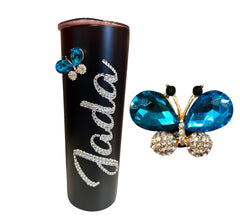 Personalized Tumbler W/ Rhinestones & Jewel (20oz)