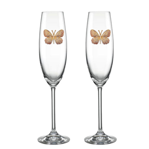 Luxury Edition: Lenox Beautiful Butterfly Blinged Champagne Flutes (2)