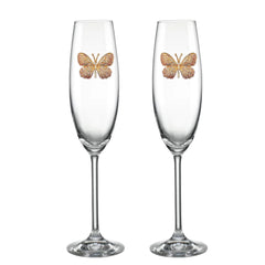 Luxury Edition: Lenox Beautiful Butterfly Blinged Champagne Flutes (2)