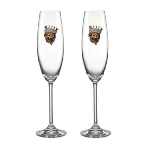 Luxury Edition:  Lenox Lion King Blinged Champagne Flutes (2)
