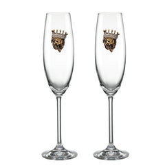 Luxury Edition:  Lenox Lion King Blinged Champagne Flutes (2)