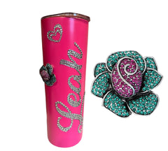 Personalized Tumbler W/ Rhinestones & Jewel (20oz)