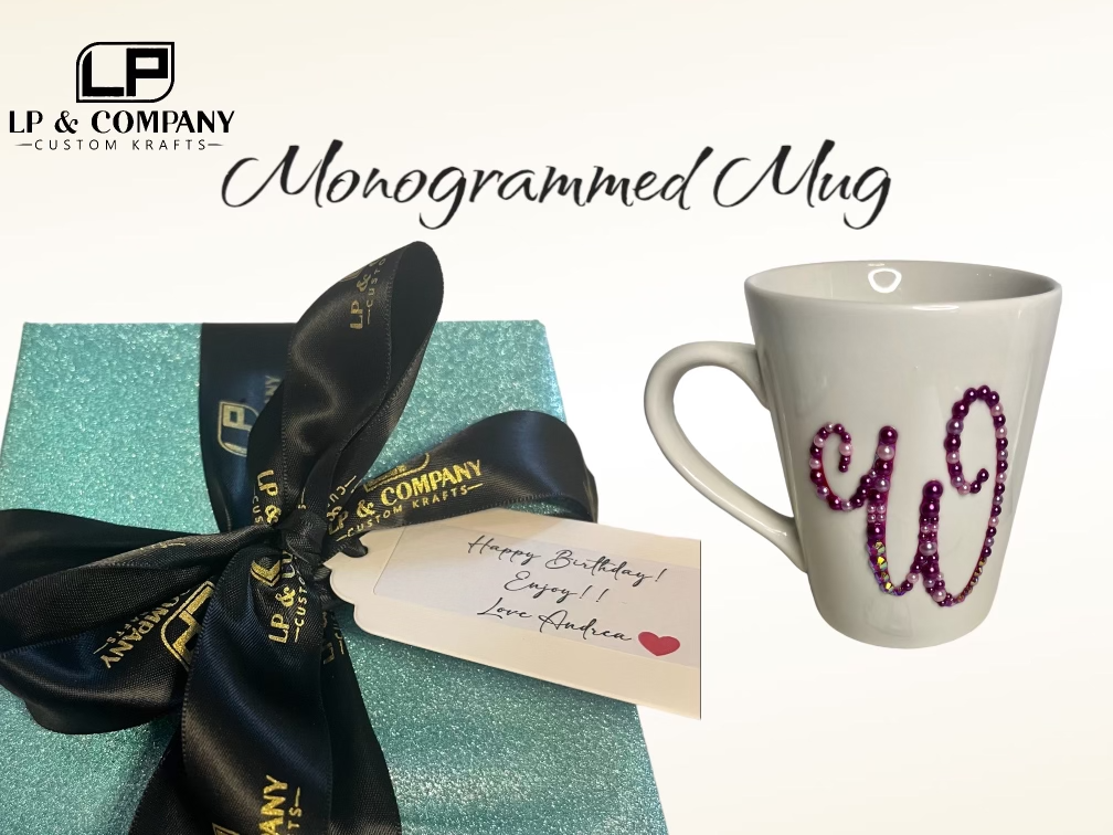 Initial Pearl Bling Mug