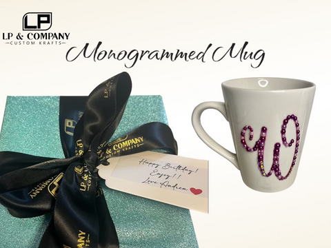 Initial Pearl Bling Mug