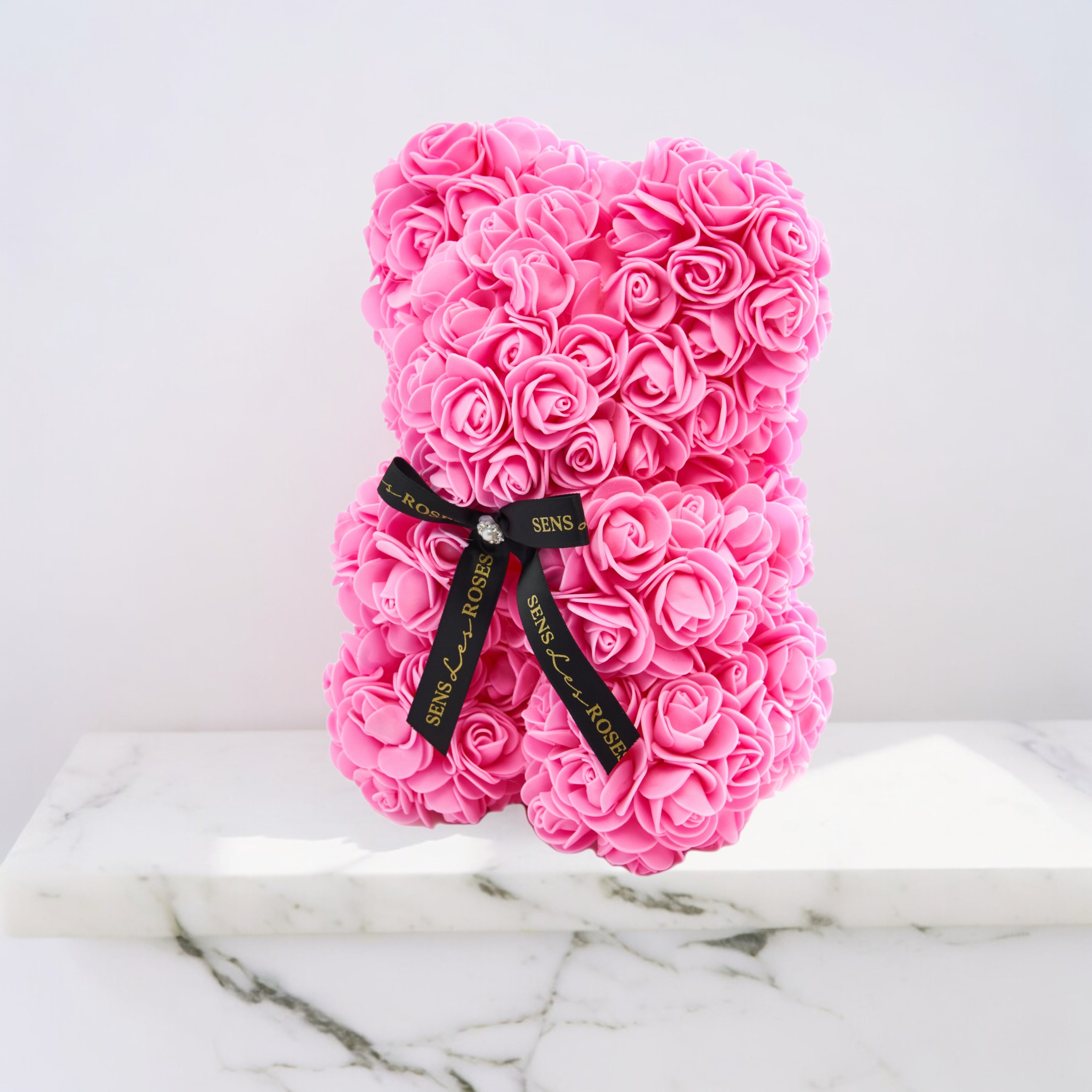 Pink Rose Flower Bear (25cm)
