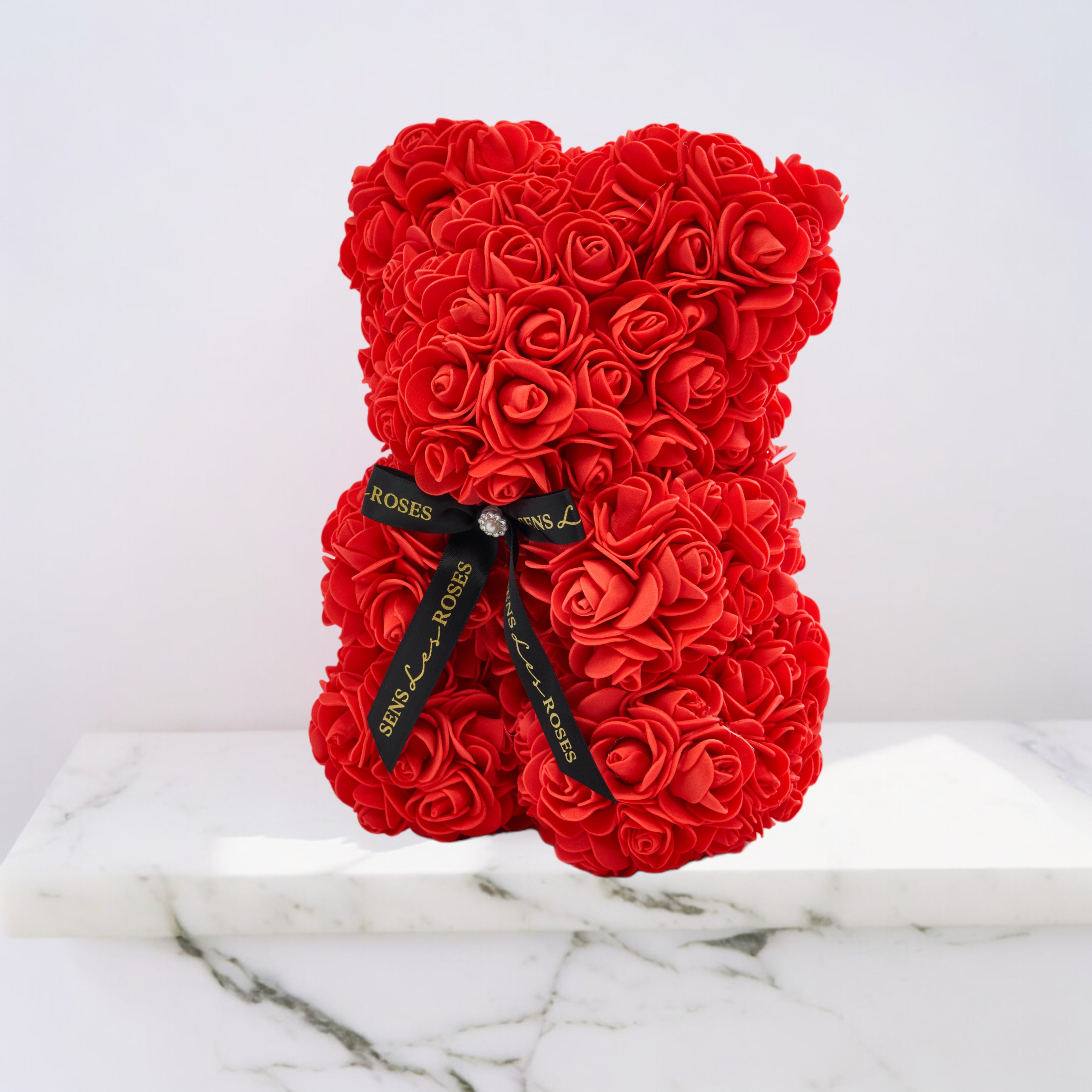 Red Rose Flower Bear (25cm)