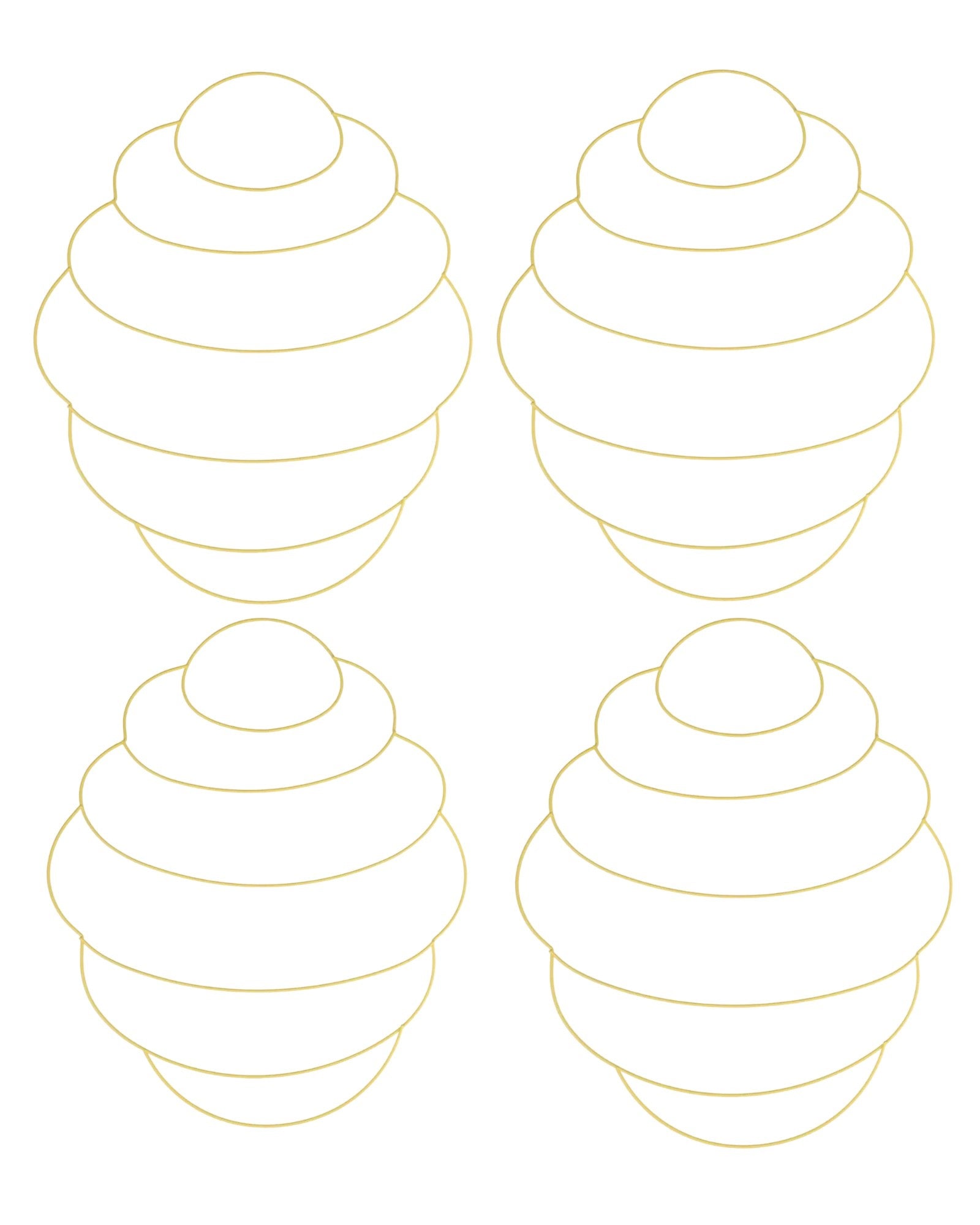 Metal Beehive Wire Wreath Form, 11.875x15.35 in. (4 wreaths)