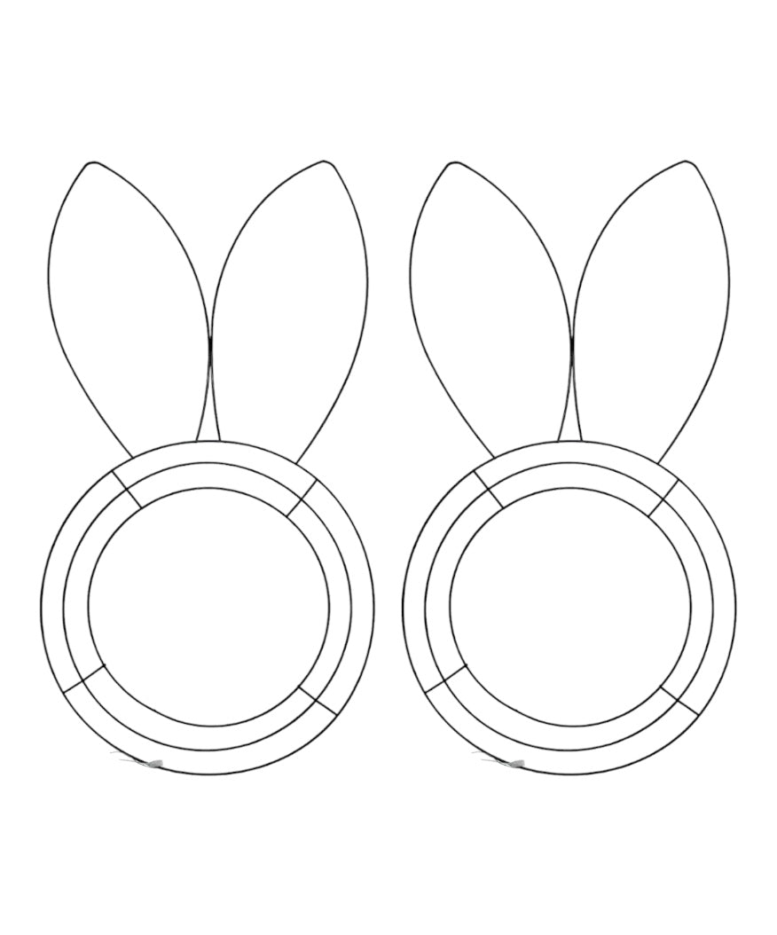 Bunny Shaped Metal Wreath Forms, 17.375x9.5 in. (2 Wreaths)