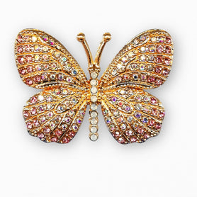 Beautiful Butterfly Blinged Stemless Wine Glasses (2)