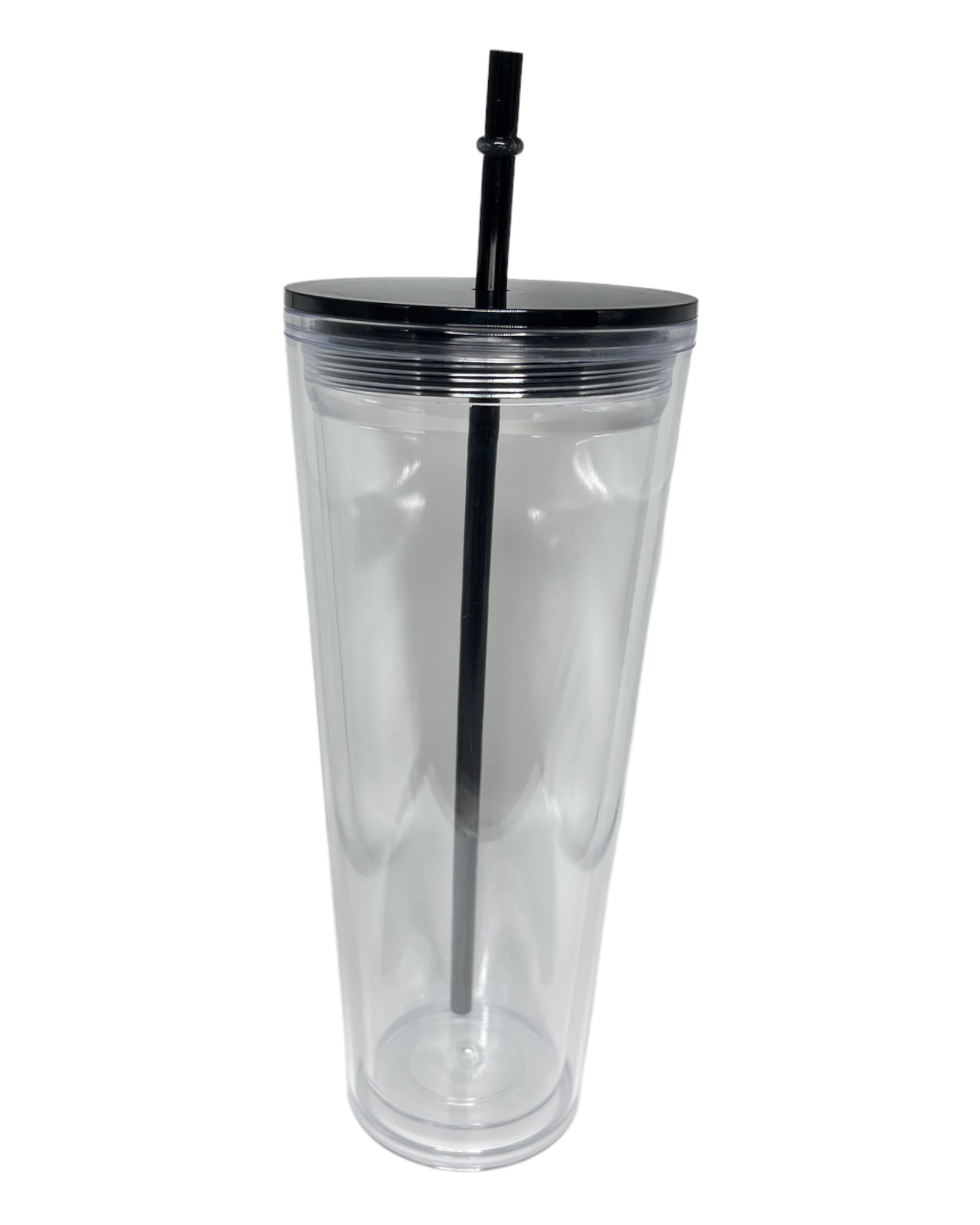 Single Double Walled Clear Acrylic Plastic Tumbler (24oz)