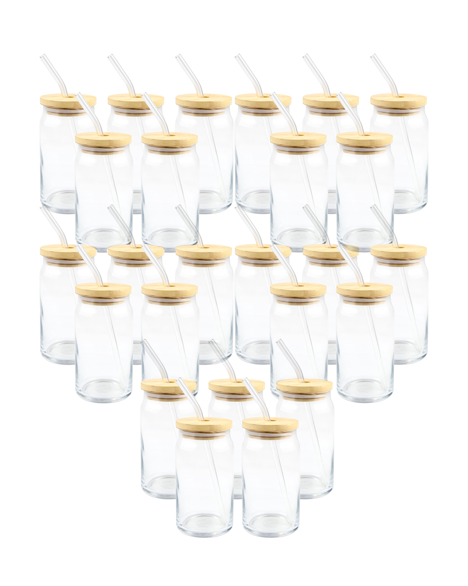 Clear Glass (For Vinyl) Tumbler W/Lid 25-Pack (12oz)