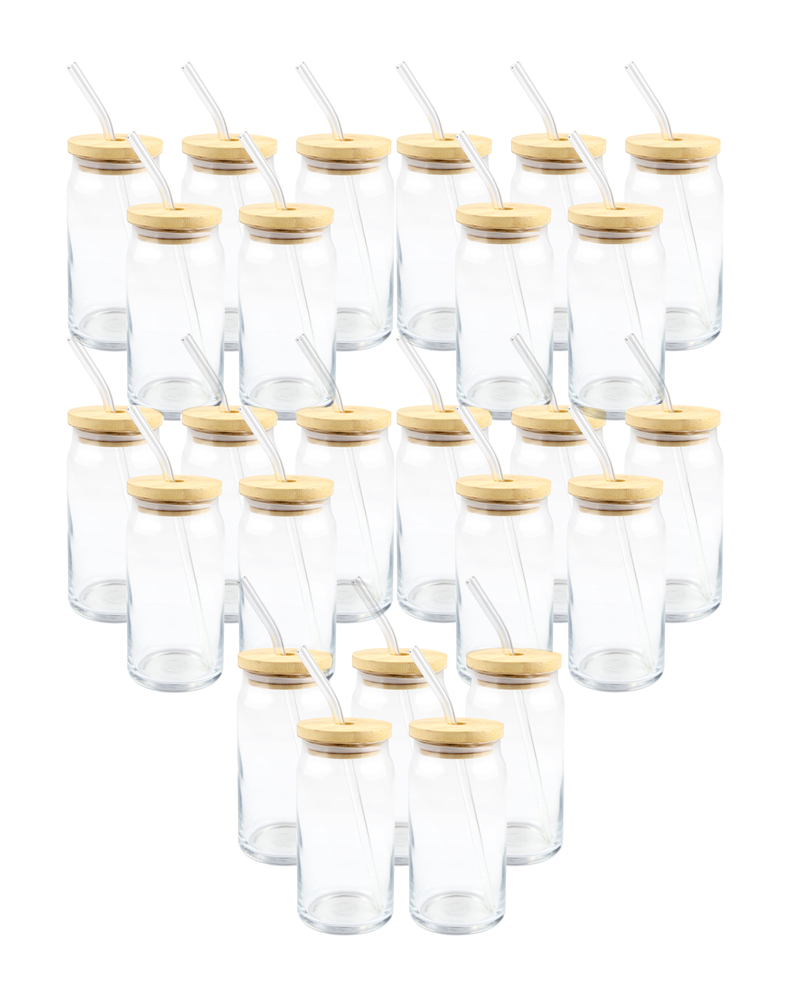 Clear Glass (For Vinyl) Tumbler W/Lid 25-Pack (16oz)