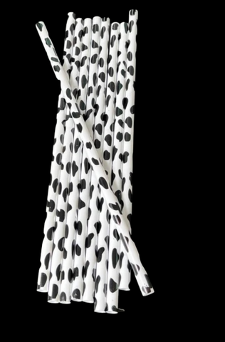 Cow Print Plastic Straw
