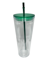 Single Double Walled Clear Acrylic Plastic Tumbler (24oz)