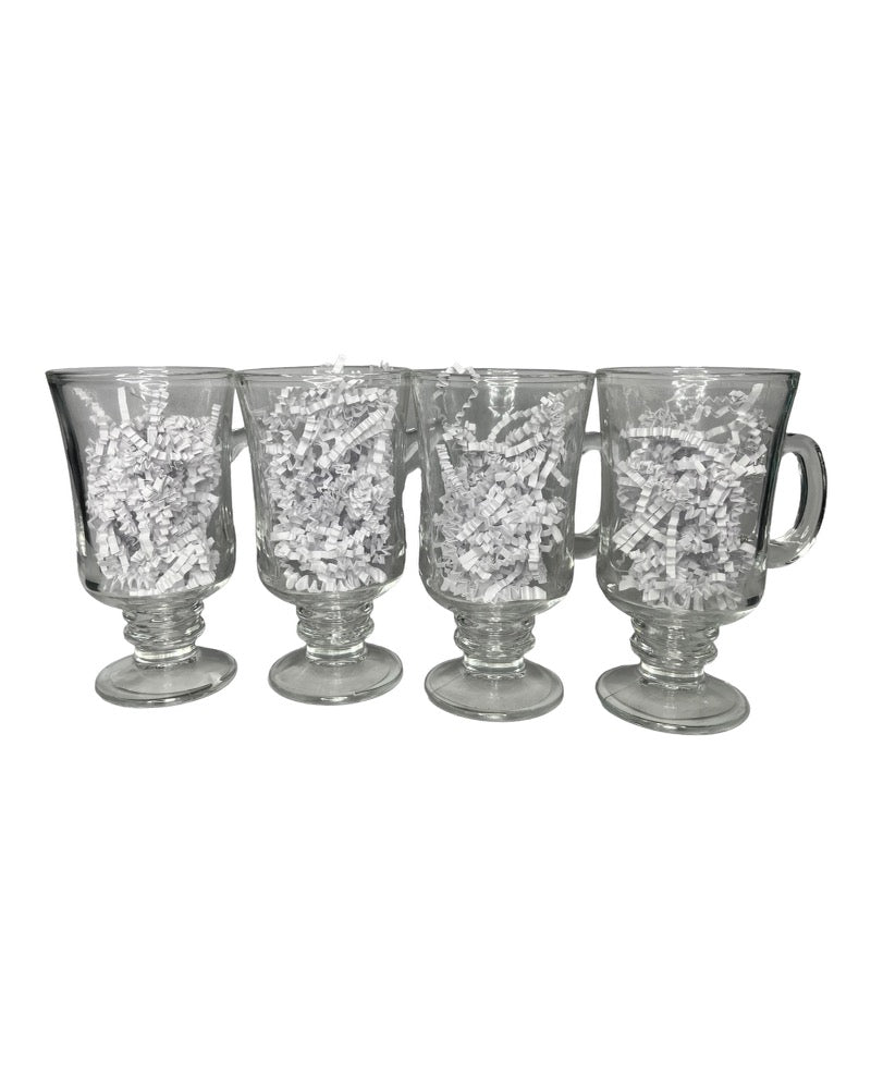 Clear Glass Irish Coffee Mugs 4-Pack (8oz)