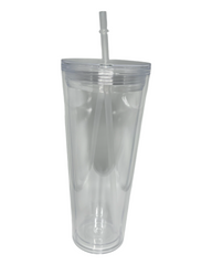Single Double Walled Clear Acrylic Plastic Tumbler (24oz)