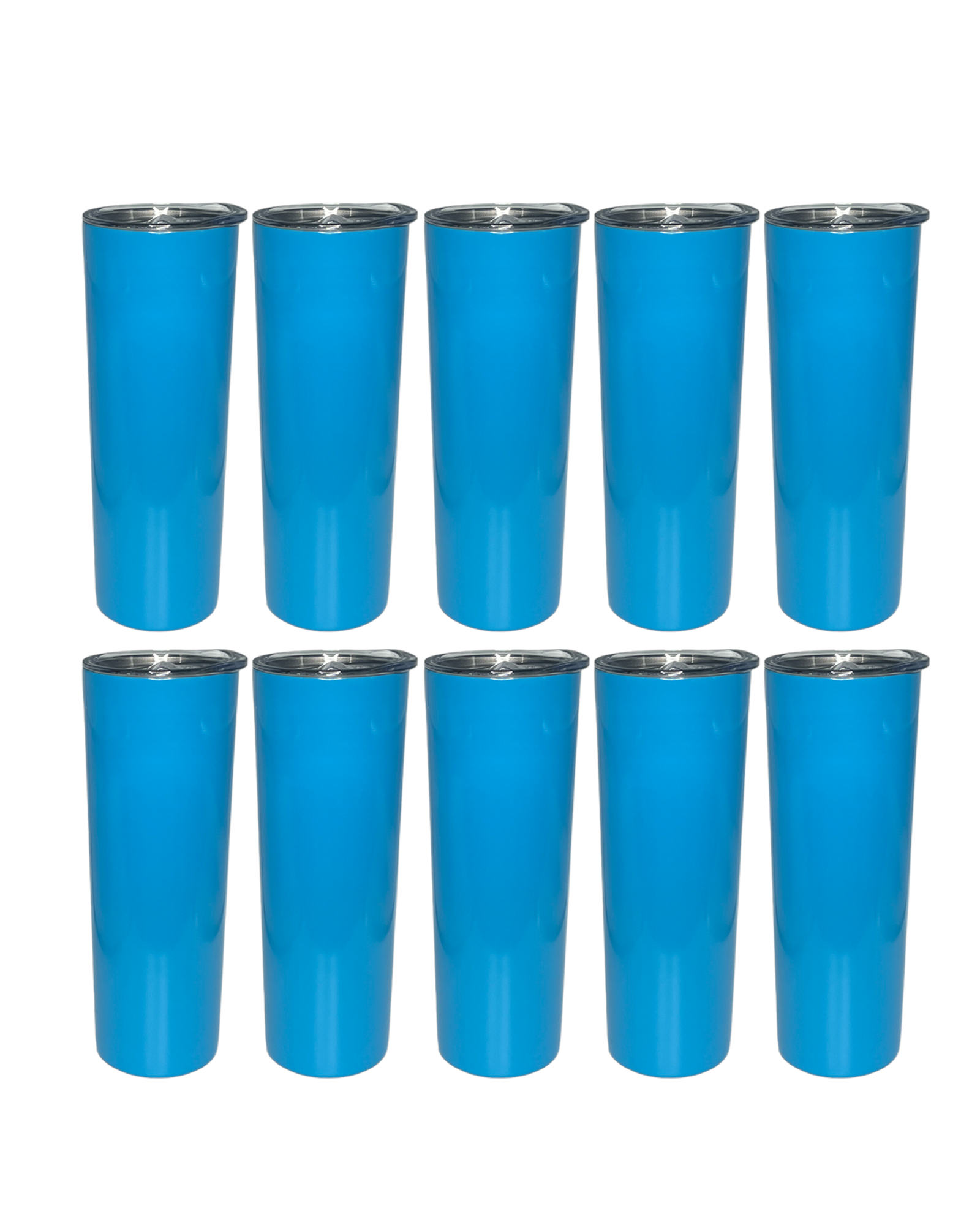 10-Pack Baby Blue Double Wall Skinny Tumbler (20oz)