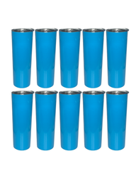 10-Pack Baby Blue Double Wall Skinny Tumbler (20oz)