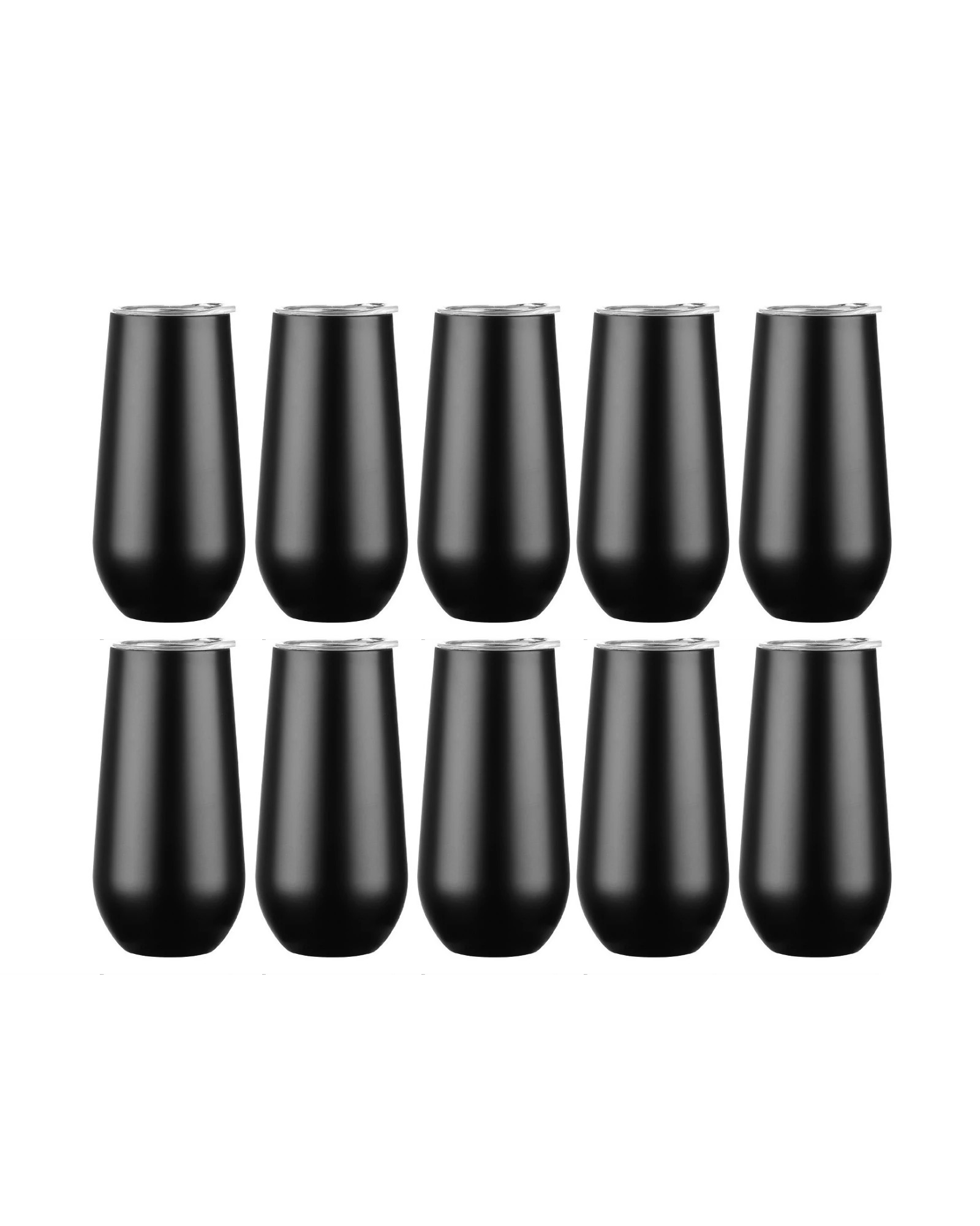 10-Pack Matte Black Stainless Steel Double Wall Tumbler (6oz)