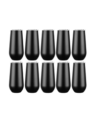 10-Pack Matte Black Stainless Steel Double Wall Tumbler (6oz)