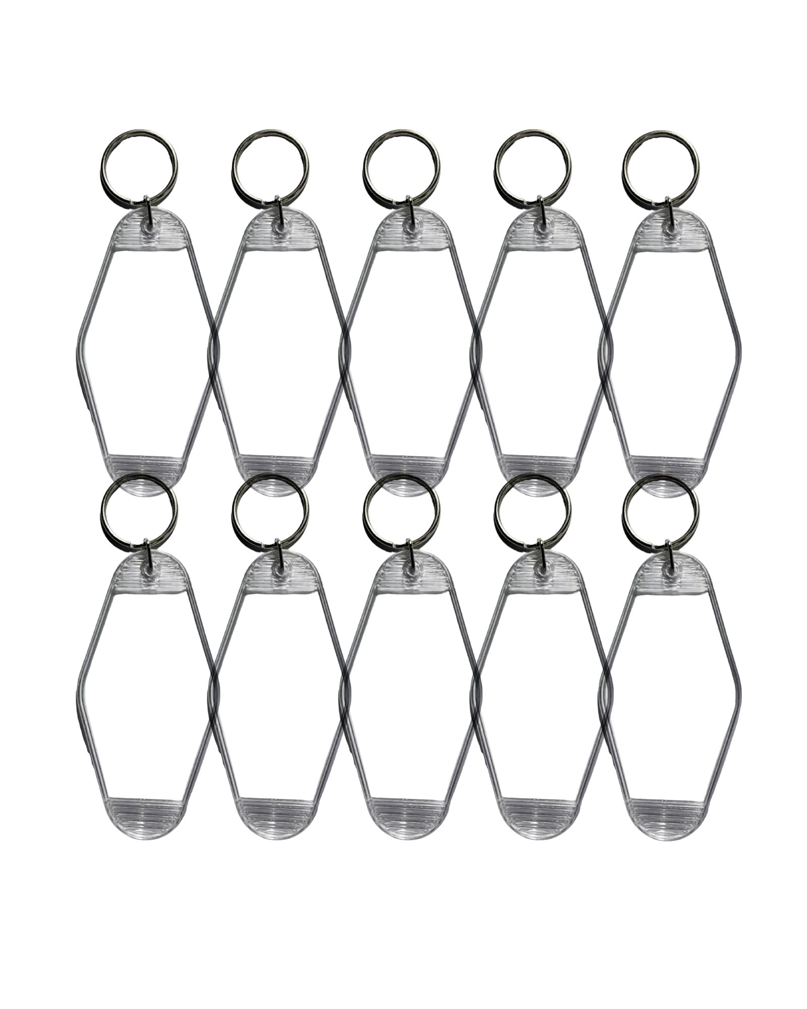 10-Pack Clear Motel Keychain