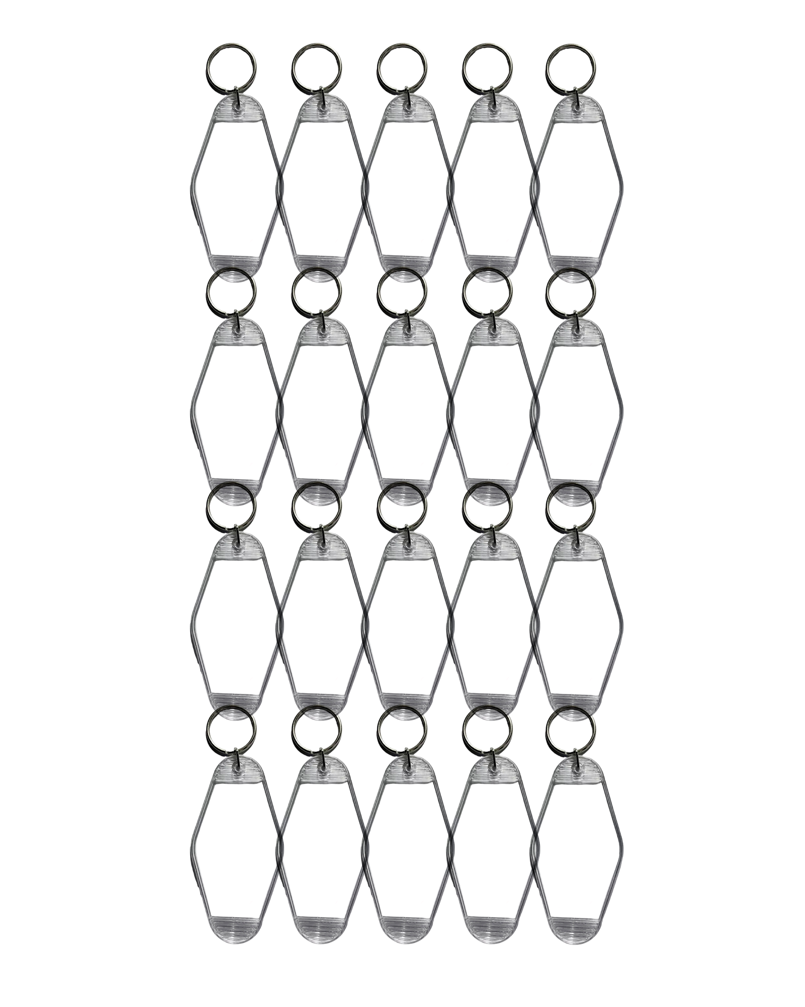 20-Pack Clear Motel Keychain