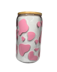 Cow Print Clear Glass Cup (12oz)
