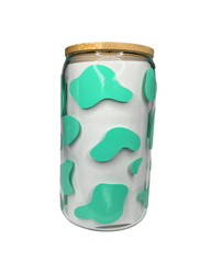 Cow Print Clear Glass Cup (12oz)