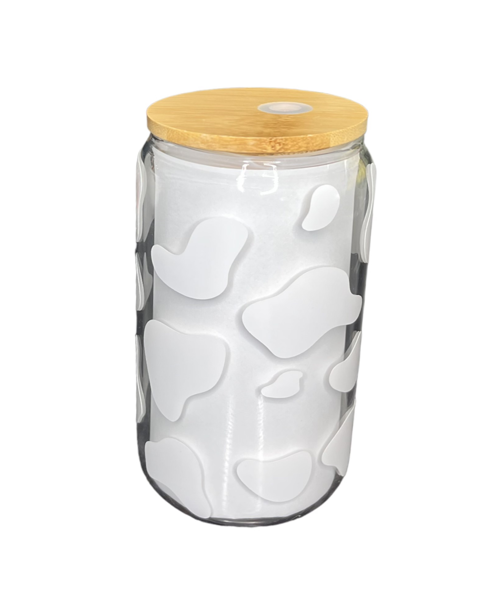 Cow Print Clear Glass Cup (12oz)