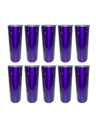 10-Pack Deep Purple Double Wall Skinny Tumbler (20oz)
