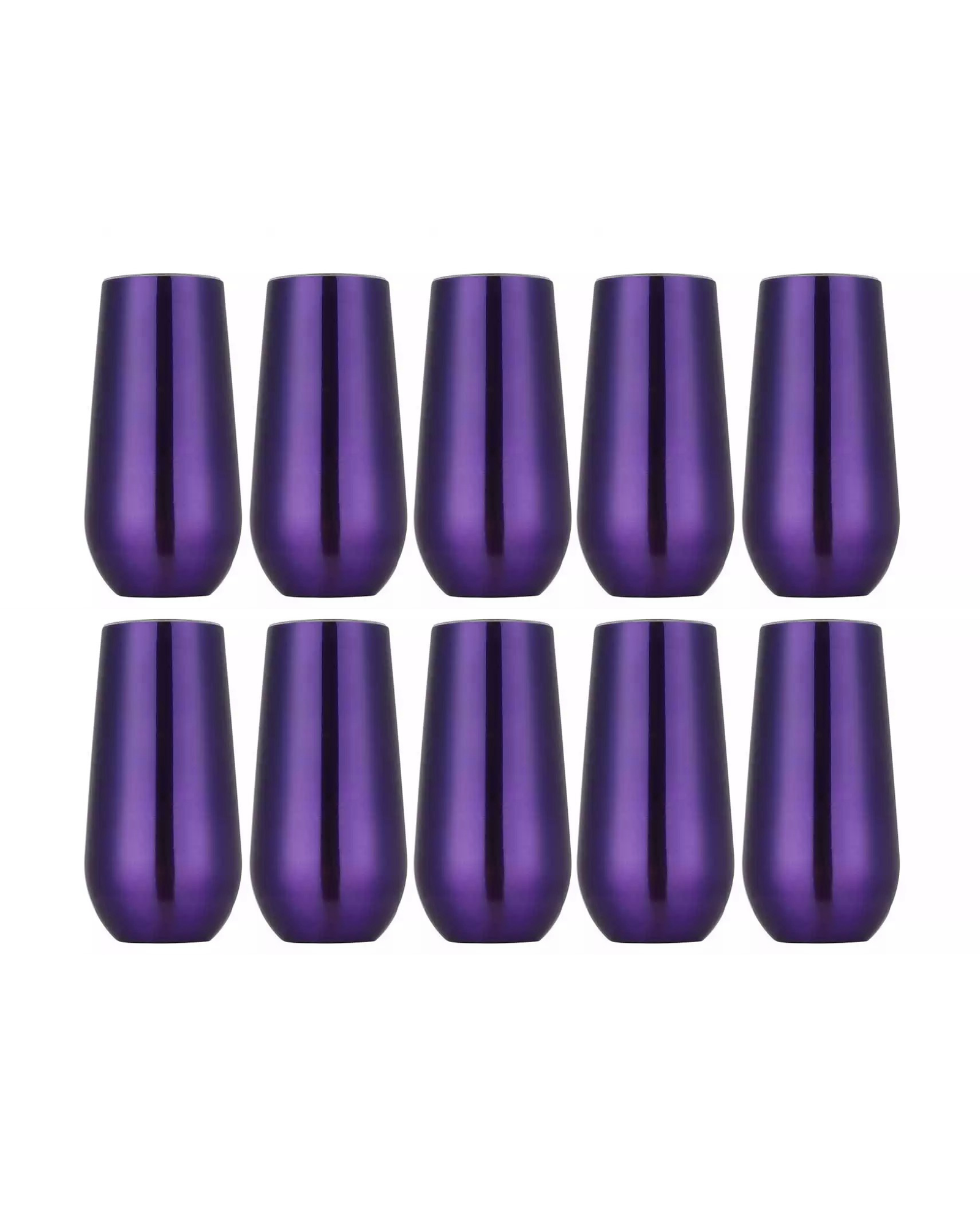 10-Pack Deep Purple Stainless Steel Double Wall Tumbler (6oz)