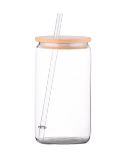 Single Clear Glass (For Vinyl) Tumbler W/Lid (12oz)