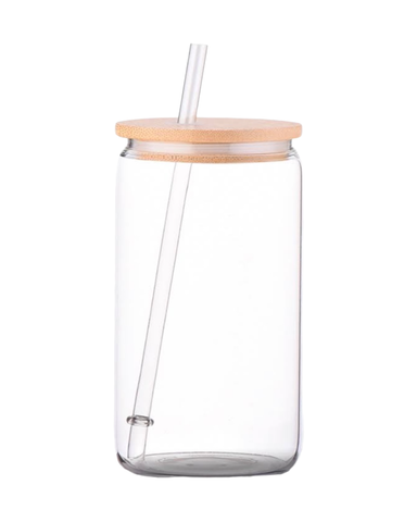 Single Clear Glass (For Vinyl) Tumbler W/Lid (12oz)