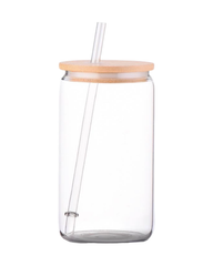 Single Clear Glass (For Vinyl) Tumbler W/Lid (12oz)