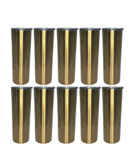 10-Pack Gold Double Wall Skinny Tumbler (20oz)