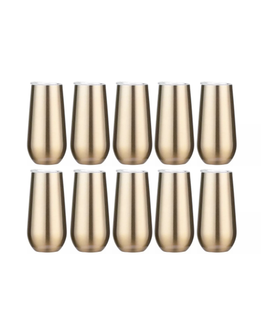 10-Pack Gold Stainless Steel Double Wall Tumbler (6oz)