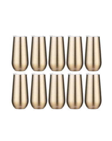 10-Pack Gold Stainless Steel Double Wall Tumbler (6oz)
