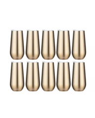 10-Pack Gold Stainless Steel Double Wall Tumbler (6oz)