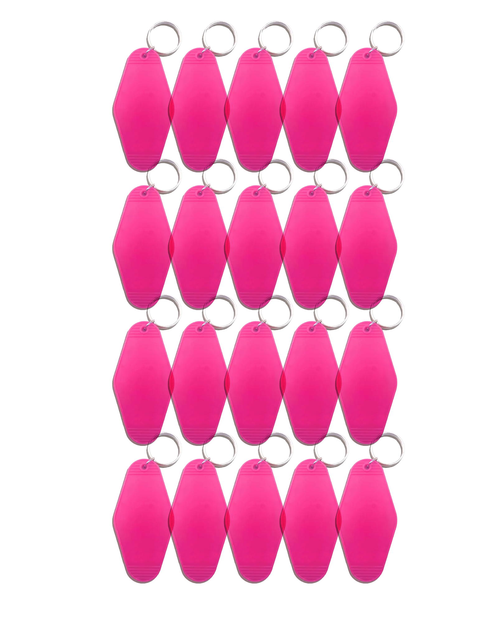 20-Pack Hot Pink Motel Keychain