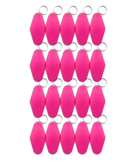 20-Pack Hot Pink Motel Keychain