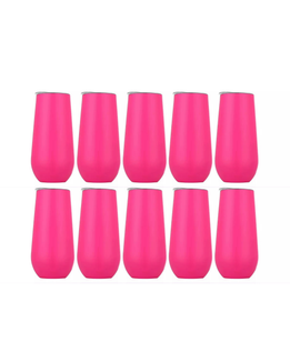 10-Pack Hot Pink Stainless Steel Double Wall Tumbler (6oz)
