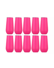 10-Pack Hot Pink Stainless Steel Double Wall Tumbler (6oz)