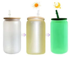 20-Pack Yellow Color Changing Frosted Glass Sublimation Tumbler W/Lid (16oz)