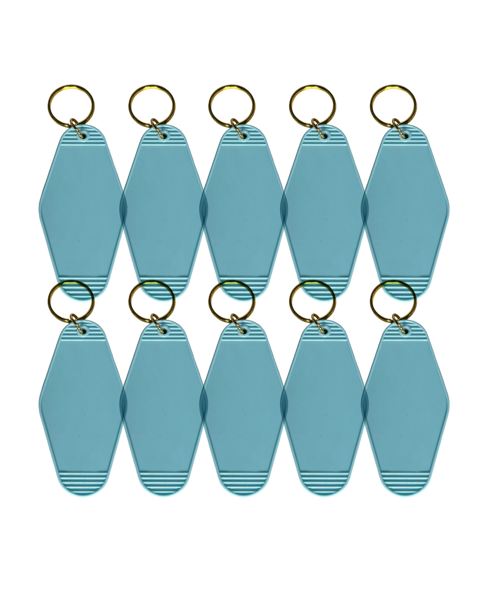 10-Pack Light Blue Motel Keychain