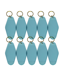 10-Pack Light Blue Motel Keychain