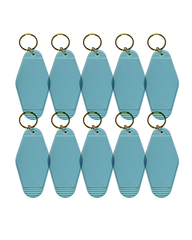 10-Pack Light Blue Motel Keychain