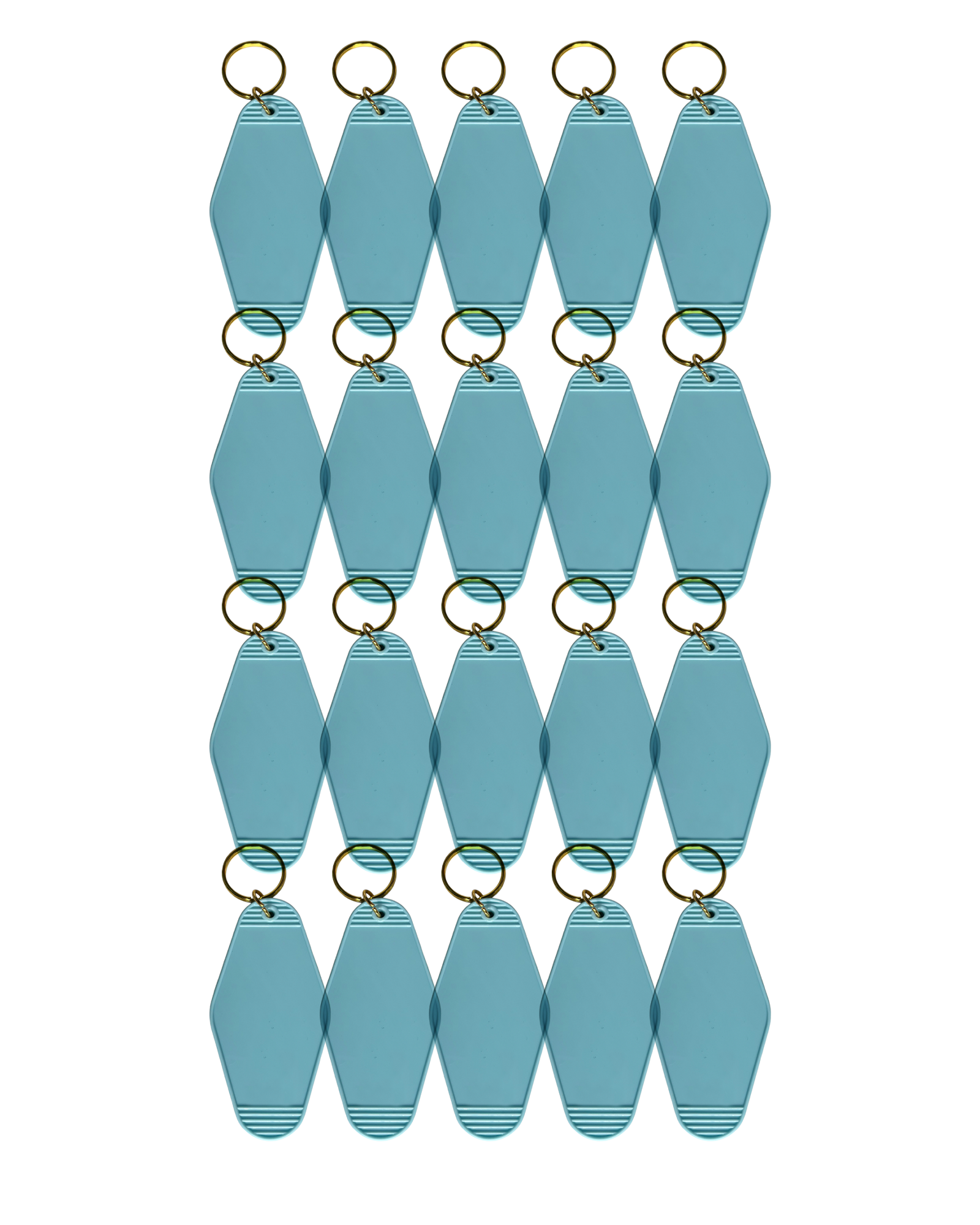 20-Pack Light Blue Motel Keychain
