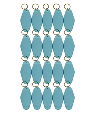 20-Pack Light Blue Motel Keychain